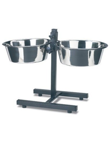 COMEDERO DOBLE REGULABLE 25 CM 2 X 2,6 L - 