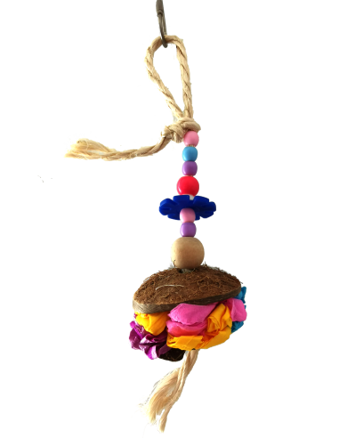 JUGUETE INTERACTIVO COLORES CUERDA/PAPEL/COCO 26 CM