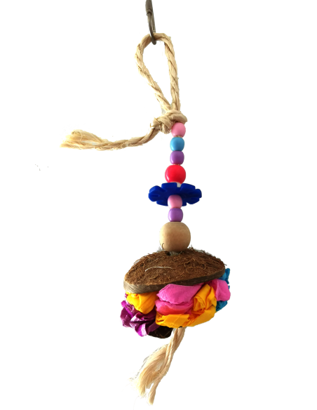 JUGUETE INTERACTIVO COLORES CUERDA/PAPEL/COCO 26 CM