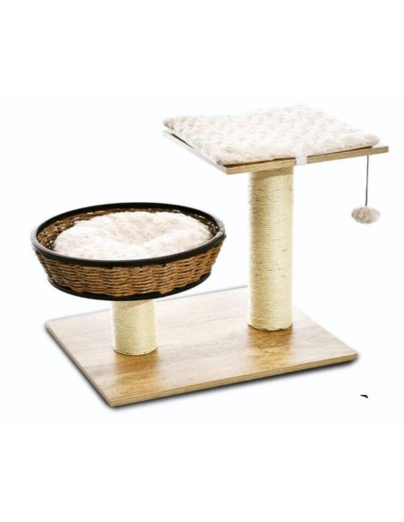 RASCADOR MIMBRE Y MADERA DISEÑO ZHENG CON DESCANSO