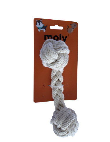 JUGUETE CUERDA ALGODON 5*20 CM TRENZADO DOS NUDOS