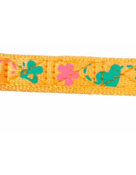 COLLAR NYLON FLOWER 15-20 X 0,80cm C/CASCABEL