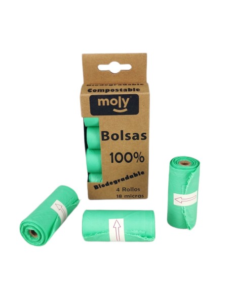 BOLSITAS 100% COMPOSTABLE PACK 4 ROLLOS 18 MICRAS