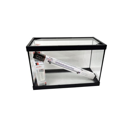ACUARIO CRISTAL C/M NEGRO 20 LTS KIT COMPLETO 40X2