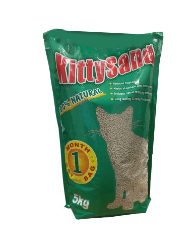 ARENA PARA GATOS BENTONITA CARBÓN ACTIVO 5 KILOS - 