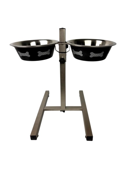 Comedero Doble Ajustable 43 cm Con Dos Comederos de 21 cm 1,6 Los de - 