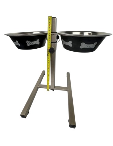 Comedero Doble Ajustable 43 cm Con Dos Comederos de 21 cm 1,6 Los de - 