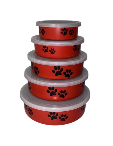 Set de 5 Comederos Para Perros con Tapa Ajustable Moly - 