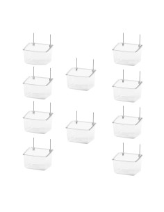 COMEDERO PAPAGAYO CON ALAMBRES 9X7X6.5H 10 UNIDADES -  2